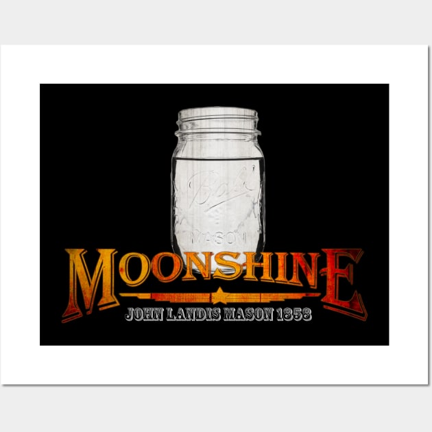 Moonshine Mason Jar Inspired Design Wall Art by HellwoodOutfitters